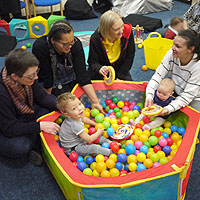 Photograph of children playing in a ball pool