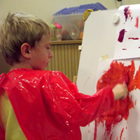 Photograph of client painting