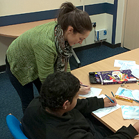 Photograph of people doing activity at Youth Club