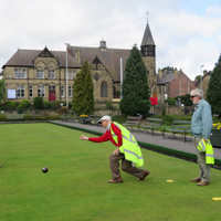 Photo of bowlers on crown green