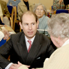 Photo of HRH The Earl of Wessex chatting to clients during his visit to SRSB