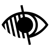 Image is the symbol for visual disabbility an eye with a line through it