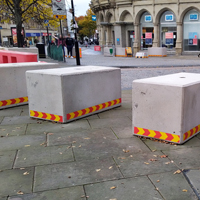 Photo of some concrete blocks in Sheffield city centre