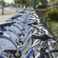 Photo of a row of parked cycles