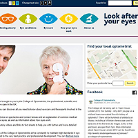 Screen shot of the Look After Your Eyes website