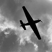 Photo of a plane flying overhead