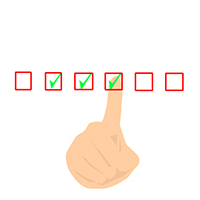 Illustration of hand ticking boxes