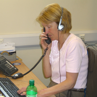 Photograph of a tele-contact volunteer
