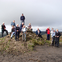 Photograph of ramblers on Kinder Scout
