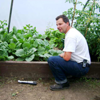 Photograph of someone gardening