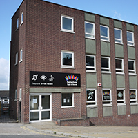 Photo of the exterior of the Rotherham Sight and Sound building