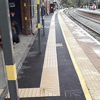 Photo of tactile paving at Dore Station platform